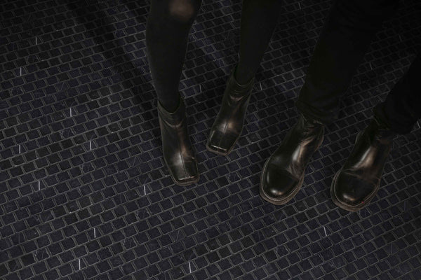 1 1/4" Hand Chipped Noir  tumbled
