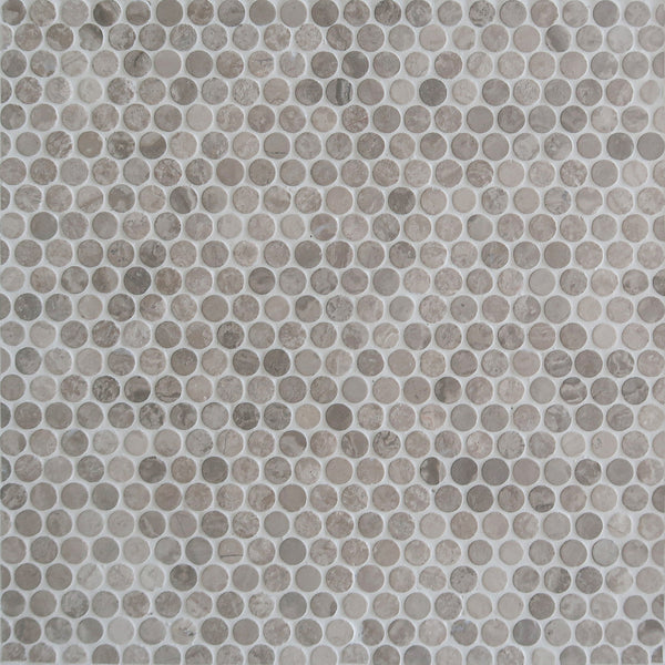 1/2" Pennyround London Gris  tumbled