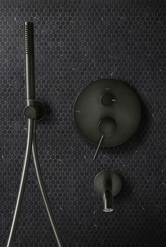 1/2" Pennyround Noir  tumbled